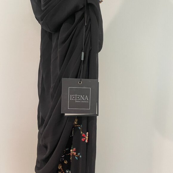 Mac Duggal Faux Wrap Multi Colored Beaded Floral Gown - Picture 8 of 14